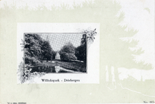 10237 Gezicht op de vijver in het park Willinkshof te Rijsenburg, met op de achtergrond de koepel.N.B. Later is de naam ...